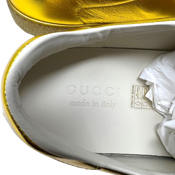 GUCCI Ace Gold Metallic Low-Top Sneaker 599147 - Picture 11 of 13